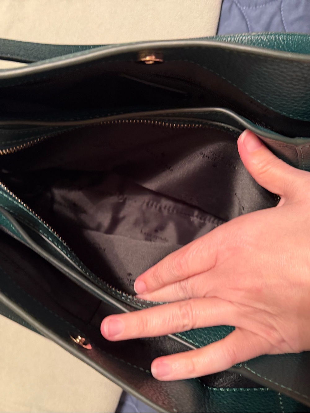 kate spade Teal Green Pebble Leather Shoulder Bag - Picture 5 of 13